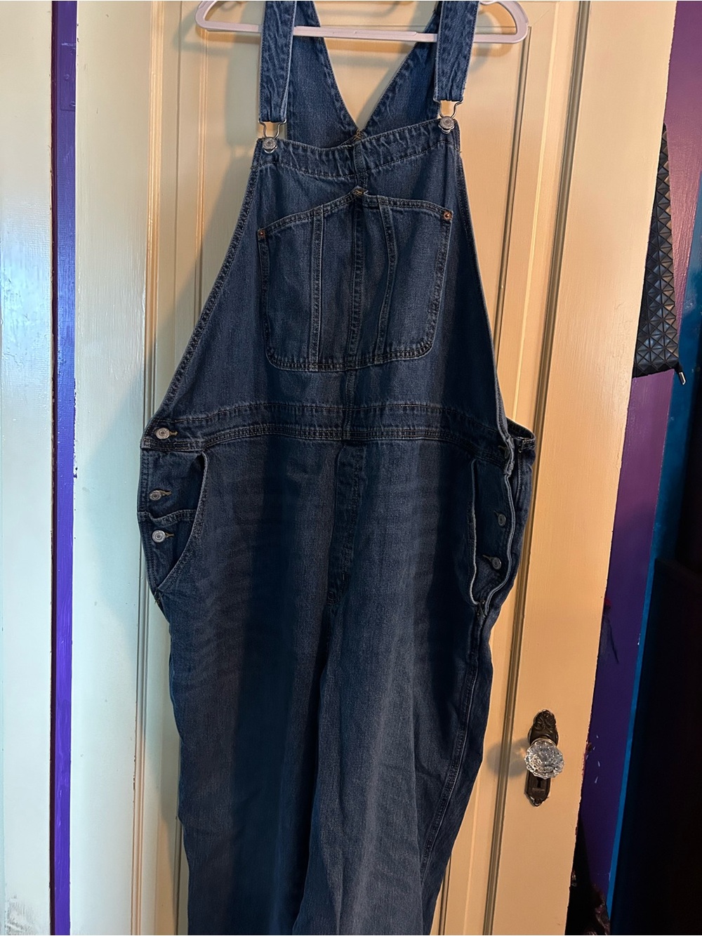 Old Navy Navy Blue Relaxed Denim Overalls